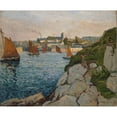 thumbnail image 2 of Maxime Maufra 24x20 Black Ornate Framed Double Matted Museum Art Print Titled: Douarnenez in Sunshine (1897), 2 of 5