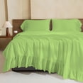thumbnail image 3 of 4 Piece Corner Ruffle Sheet Set, 6" Inch Corner Ruffle On Flat Sheet And Pillowcases, 18 Inch Deep Pocket, 100% Egyptian Cotton, 800 TC, Twin XL Size, Solid Sage, 3 of 6