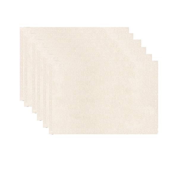 Placemats Set of 6 Linen Fabric Dining Table Mats, Plain Color Stain Resistant and Washable Heat Insulated Table Mats, Durable Kitchen Decorative Place Mats for Home Dining