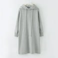 thumbnail image 2 of XEGLSBU Girls Dresses Size 14-16 Formal Kids Dress Girls Winter Long Sleeve Solid Color Knit Hooded Sweater Casual Dress for Children Clothes Girls Dresses Size 8 Fall Grey Size 6-7 Years, 2 of 5