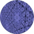thumbnail image 1 of Ahgly Company Machine Washable Indoor Round Transitional Light Slate Blue Area Rugs, 4' Round, 1 of 7