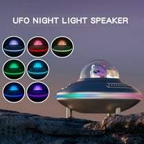 UFO-Shaped Bluetooth Speaker for Father's Day Gift with LED Lights - Portable Wireless Gift for Dad, Daddy Day Present, Hi-Fi Sound, Silver