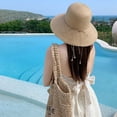 thumbnail image 4 of Women's Straw Hat, Vintage Style Wide Brim Boater and Fedora Sun Hat for Outdoor, Beach, Garden Wedding, and Summer Casual Style Khaki, 4 of 4