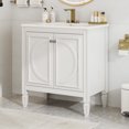 thumbnail image 2 of 30" Bathroom Vanity with Sink, Two Doors with Shelf, Soft Close Door Hinges, Vintage Style, White, 2 of 9