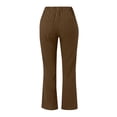 thumbnail image 3 of Ladies Cotton Linen Casual Pants, Washed Crinkled Solid Color Comfortable Long Pants with Back Pockets, Elastic Waist Pull On Pants for Daily Wear, Vacation and Beach Coffee S, 3 of 6