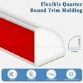 thumbnail image 2 of 39.3" Flexible Quarter Round Molding, Rubber Quarter Round Trim, Self Adhesive Edge Molding for Floor Wall Edge Corner, Countertop, White, 2 of 8