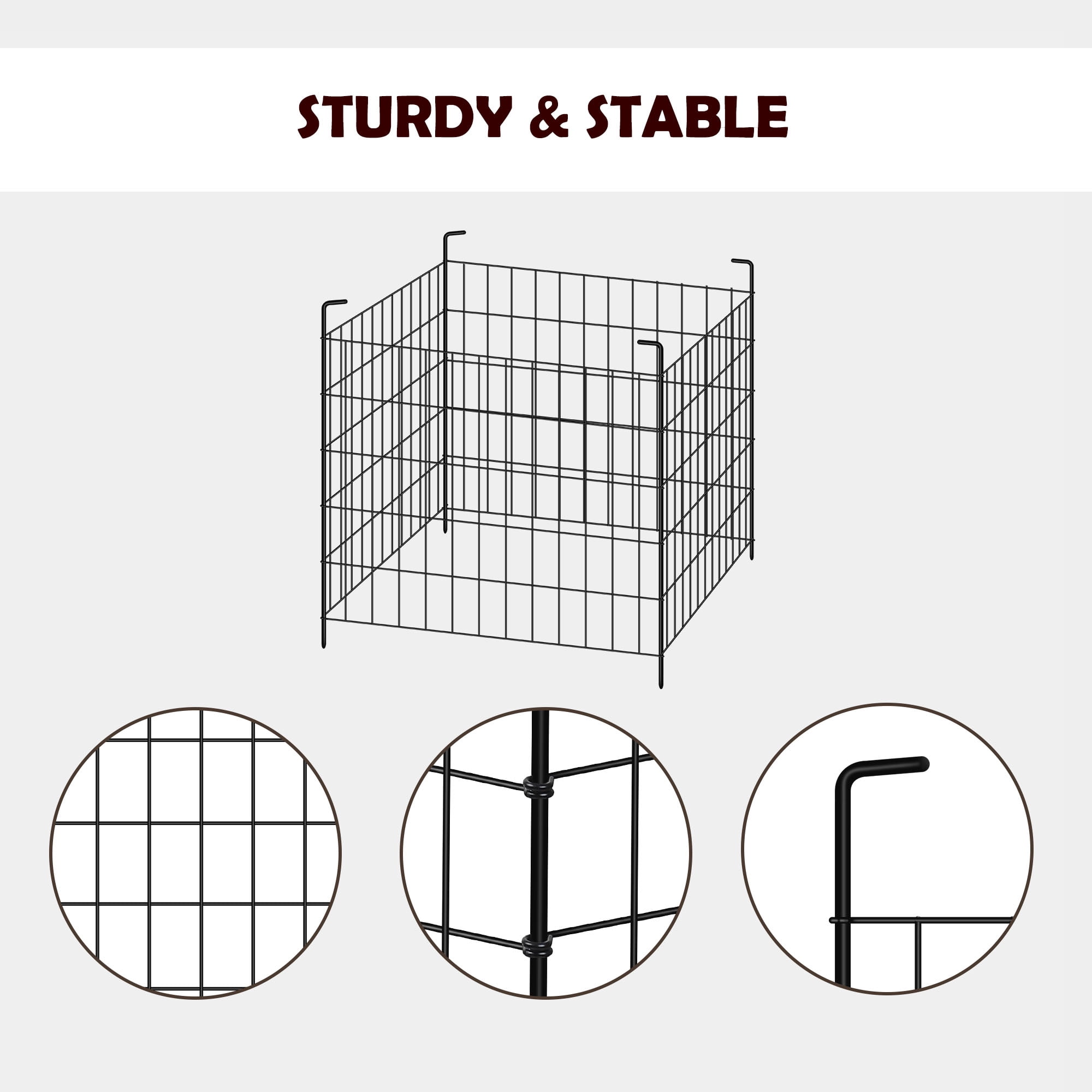 Oumilen 4 Piece Decorative Garden Fence, 24" (H) x 10 ft (L) Animal Barrier Fence