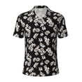 thumbnail image 2 of Daiia Daisies Flowers Pattern Men’s Polo Shirts,Solid Deck Shirt,Classic Fit, Breathable Cotton Polo for Casual and Sport Wear-, 2 of 9