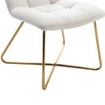 thumbnail image 6 of Accent Chair, Modern Leisure Lounge Chair, Velvet Vanity Chair with Gold Metal Legs and Soft cushion, Sturdy and Durable, for Living Room Bedroom, Set of 2, Beige, 6 of 7
