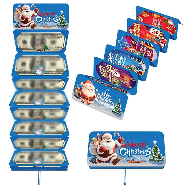 4/1PCS 2025 Christmas Cashes Surprise Envelope, MoneyCashes Holders for Cashes Gift, Christmas Card Book with Envelopes, Funny Holiday Cards Gift Boxes and MoneySaving Organizer