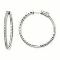 thumbnail image 1 of Sterling Silver Rhodium-plated CZ In and Out Hoop Earrings QE11070, 1 of 1
