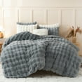 thumbnail image 5 of BLEUM CADE Fluffy Comforter Set King Size,Faux Fur Luxury Fuzzy Bedding Sets Light Gray,Shaggy Plush Duvet Cover Set with 2 Pillowcases, 5 of 11