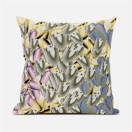 

Amrita Sen Designs CAPL937FSDS-ZP-16x16 16 x 16 in. Tulip Bouquet Suede Zippered Pillow with Insert - Multi Color