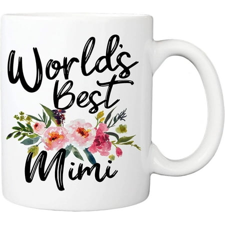 

Worlds Best Mimi Mug - 11oz Coffee Cup for Grandma Grandmother - Birthday Mother s Day Christmas Mug from Granddaughter Grandson