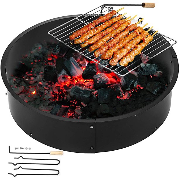 Bestequip 32 Fire Pit Ring W Detachable Grill Bbq Grills Diy Campfire Ring Walmart Com Walmart Com