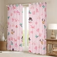 thumbnail image 2 of Feelyou Girly Pink Christmas Black Out Curtains, Santa Claus Snowman Curtains Pack of 2 (42x63 Each), Teen Girl Kid Boy Bedroom Curtains, Blackout Curtains Home Decor, 2 of 6