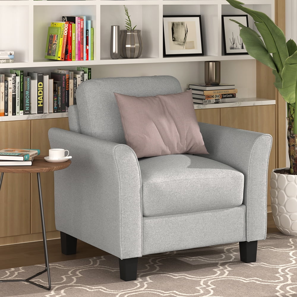 Lowestbes Single Couch, Armrest Sofa Single Chair Sofa, Living Room Furniture Fabric Couch for Adult, Light Gray Lowestbes Single Couch, Armrest Sofa Single Chair Sofa, Living Room Furniture Fabric Couch for Adult, Light Gray