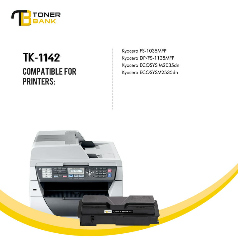 Toner Bank 3-Pack Toner Cartridge Replacement for Kyocera TK-1142 FS-1035MFP DP-FS-1135MFP ECOSYS M2035dn M2535d Printer Ink Black -