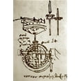 thumbnail image 2 of Da Vinci, Leonardo 17x24 White Modern Wood Framed Museum Art Print Titled - Mechanical Drawings No. 3, 2 of 4