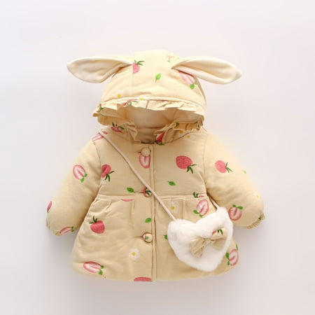 

WZHKSN Sweater For Child Fleece Jacket+Bag Windproof Toddler Baby Thicken Girls Warm Hooded Winter Outerwear Girls &Jacket Coat