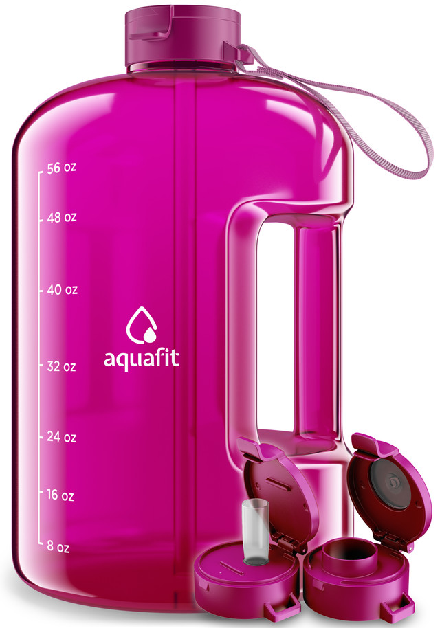 AQUAFIT Half Gallon Water Bottle with Straw Half Gallon Water Jug 64
