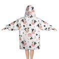 thumbnail image 2 of White Cow Geometric Pattern Blanket Hoodies for Kids 6-13YR Oversize Wearable Blanket Hoodies for Boys Girls Teens, 2 of 7