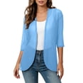 thumbnail image 2 of Hilenly Womens 3/4 Sleeve Cardigans Lightweight Chiffon Kimono Loose Casual Open Front Cover Ups, 2 of 10