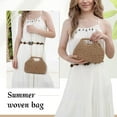 thumbnail image 6 of CAILDANL Straw Dumpling Clutch Purse Summer Vacation Beach Crossbody Bag for Women Pouch Straw Woven Handbag, 6 of 7