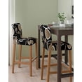 thumbnail image 2 of Black Brown Bar Stool Covers Set of 2, White Circle Modern Minimalist Geometric Stretch Washable Bar Chair Covers with Backs, Removable Pub Counter Height Chair Cover for Kitchen Dining Room Cafe, 2 of 7