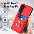 thumbnail image 5 of Allytechgroup Samsung Galaxy S22 Plus Case with Cards Holder, Crossbody Shoulder Strap Ring Holder Kicsktand Bumper Shockproof Slim Fit Wallet Case Cover for Samsung Galaxy S22 Plus, Red, 5 of 6