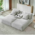 thumbnail image 5 of JONPONY Double Chaise Lounge Chair Indoor, Oversized Sectional Corduroy Upholstered Boneless Sofa Bed, Deep Seat Sleeper Loveseat Reading Chairs, Cloud Sofas Couches, No Assembly Required,Light Gray, 5 of 11