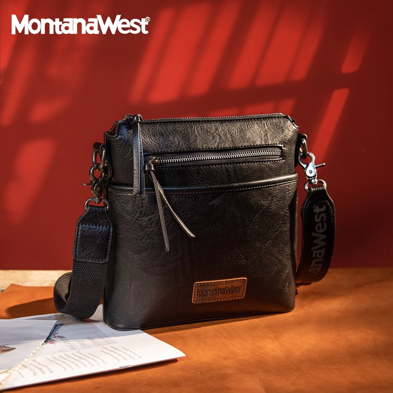 Montana West Crossbody Bag, Black Multi-Pocket Shoulder Purse photo 4