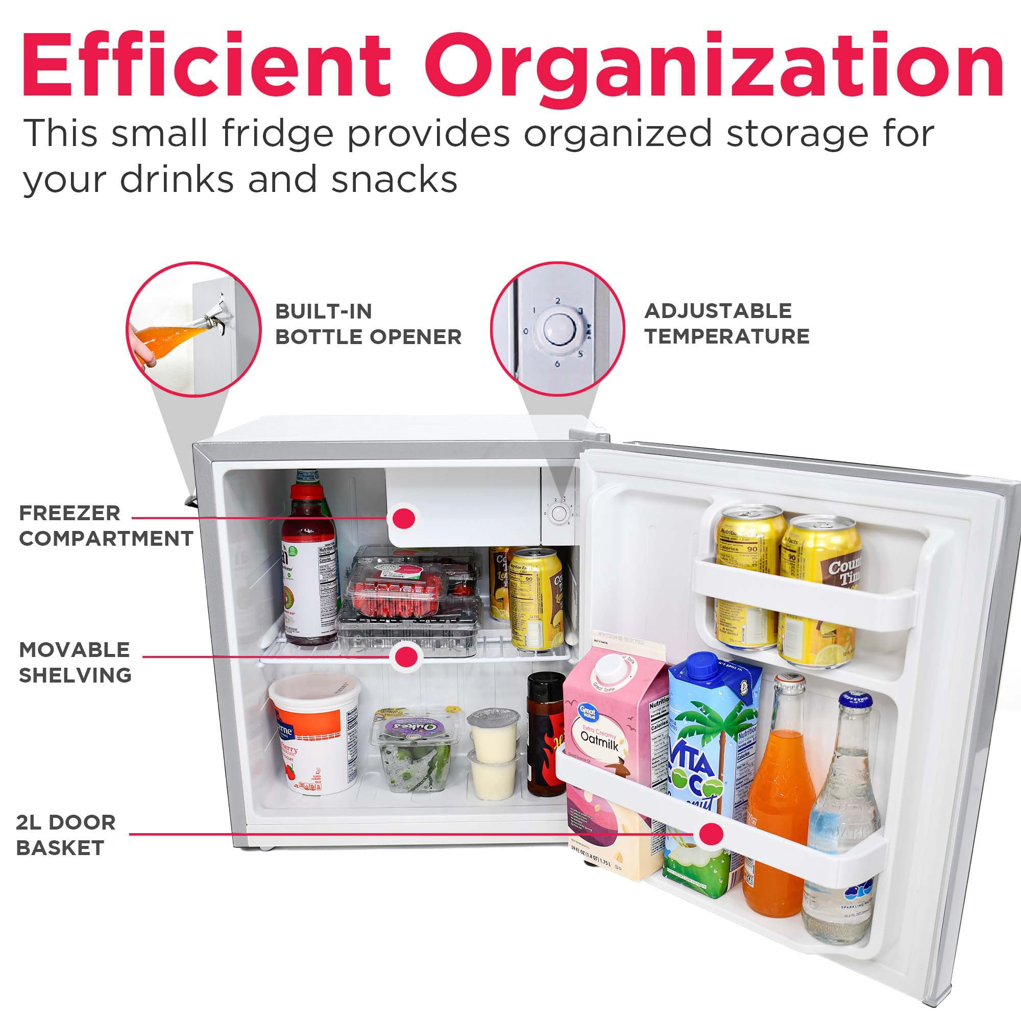 Frigidaire 1.6 Cu. ft. Compact Retro Refrigerator with Chiller Compartment, Mini Fridge with Side Bottle Opener, Moonbeam