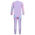 thumbnail image 4 of Yruioon Kids Girls 3pcs Rash Guard Bathing Suit Long Sleeve Printed Beach Surfing Swimsuit Purple 6XL, 4 of 7