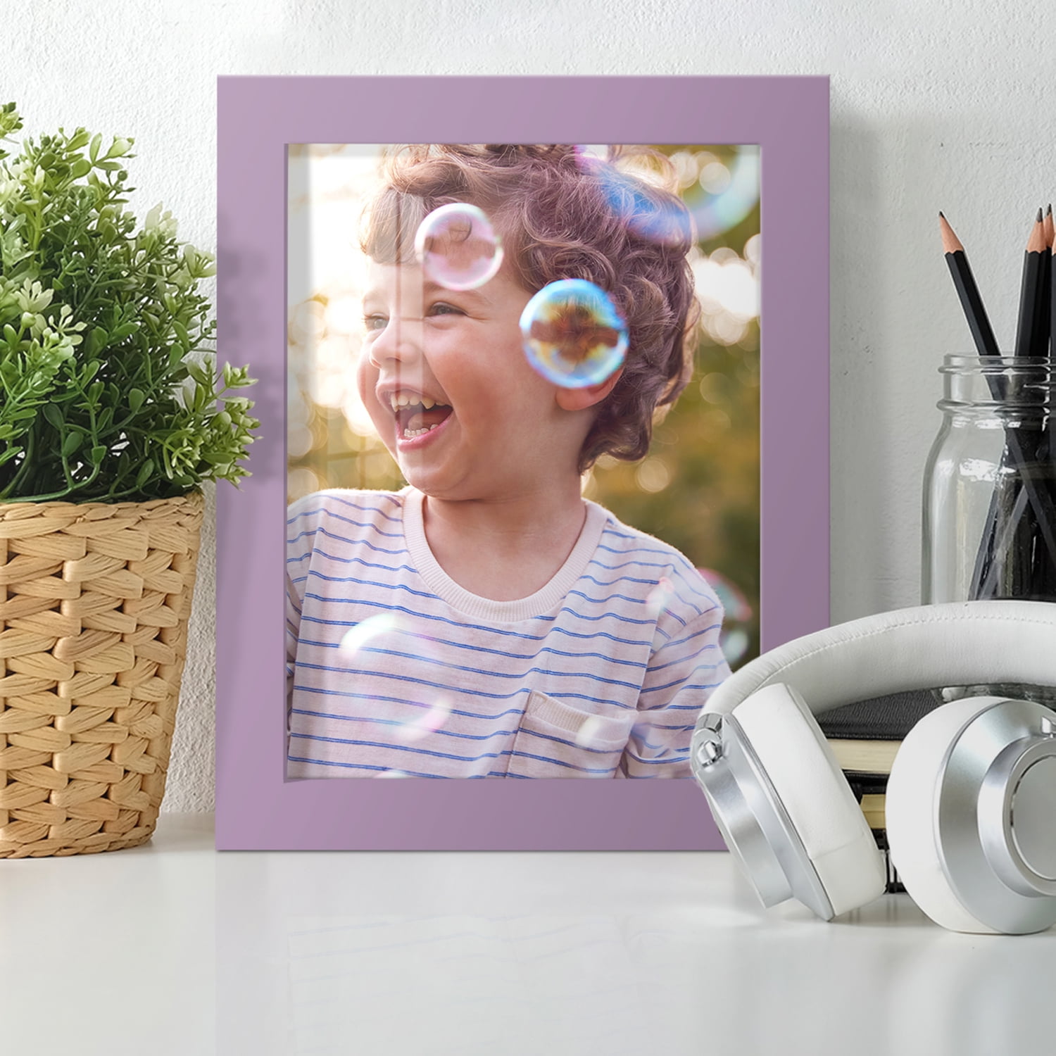 Modern 6 in. x 8 in. Violet Picture Frame (Set of 2)