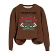 thumbnail image 4 of Chandail en Molleton pour Femmes Mode Chandail en Molleton de Noël Imprimé Col Rond Manches Longues Ample Sans Capuche, 4 of 4