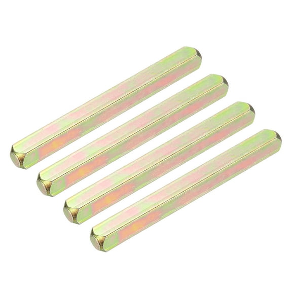 Uxcell 4pcs Door Knob Spindle 8mm x 90mm Iron Square Straight Knob Spindle, Silver