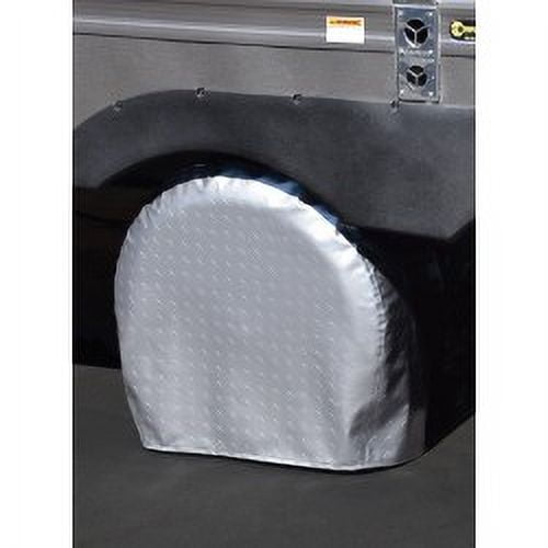 ADCO 3723 Silver Multi Axle Double Diamond Plated Steel Vinyl Tyre Gard Wheel Cover (Fits 27"-29")