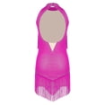 thumbnail image 3 of Alvivi Robe de Danse Latine Sans Manches à Paillettes pour Femmes avec Franges Chacha Salsa Rumba Tango Valse Tenue de Danse de Salon Rose Vif TG, 3 of 6