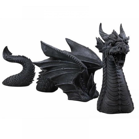 LEMETOW Garden Dragon Statues Decoration  Resin Dragon Sculpture Garden Decor, Dragon Figure Landscaping Ornament  for Home Indoor Outdoor Garden Courtyard Lawn Yard Gift