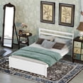 thumbnail image 2 of PAPROOS Full Bed Frame with Heaboard, New Upgarded Wood Platform Bed with Strong Slat Support, Modern Full Size Bed Frame for Teens Adults, No Box Spring Needed, White, 2 of 10