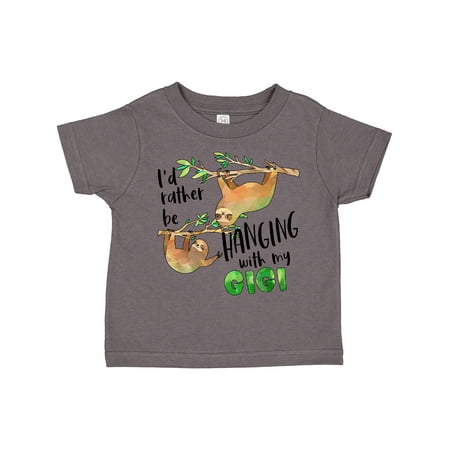 

Inktastic Id Rather Be Hanging with My Gigi- Cute Sloths Gift Toddler Boy or Toddler Girl T-Shirt