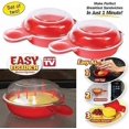 thumbnail image 2 of 2 Pack Microwave Egg Cooker 1 Minute Hamburger Omelette Kitchen Tool (Red and Clear), 2 of 5