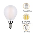 thumbnail image 4 of Bombillas LED tipo globo Sunaiony, 6 W, 3000 K, E12, candelabro, paquete de 6, 4 of 7