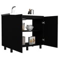 thumbnail image 2 of 2 Cabinet With Utility Sink. Black Color. Stainless Steel Countertop & Aluminum For Durability. Styled Legs. Interior Shelf. Faucet Not Included. 20.5" Depth X 40.37" Width 35.9" Height. 59.7 Lb., 2 of 2