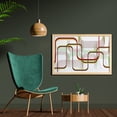 thumbnail image 2 of Modern Wall Art with Frame, Geometric Contemporary Wavy Lines with Abstract Shapes Designs Art Image, Printed Fabric Poster for Bathroom Living Room, 35" x 23", Khaki Burgundy White, by Ambesonne, 2 of 2