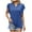 Blue, variant on WIZUTIZ Tops for Women up to 30% Off Comfy Pure Colour Elegant Tshirts Ladies Holiday Beach V-Neck Blouse Linen Short Sleeve Tops Basic Ultra Soft T-shirt Oversize Retro Solid Tee Shirts Black XL
