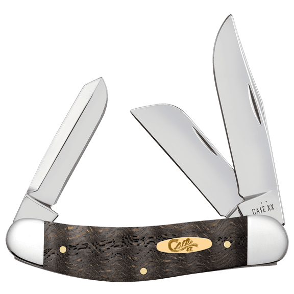 Case Sowbelly Pocket Knife 2.72" Clip Point, Sheepfoot, Spey Tru-Sharp Polished Blade Oak Handle Black