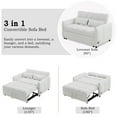 thumbnail image 4 of Harper & Bright Designs Convertible Tufted Sleeper Sofa Bed with Adjustable Backrest, Chenille Pull-Out Bed with USB Charging Ports, Loveseat with Pull Out Bed for Apartments Small Spaces, Beige, 4 of 20