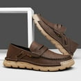 thumbnail image 7 of Men's Casual Shoes Loafers Shoes Slip-On Walking Driving Shoes Comfortable Hand Stitching Non-Slip Loafer Shoes Moccasins Classic Brown 7, 7 of 7